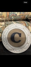 Decorative Wall Art Plaque with Letter C Embellishment