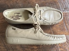 SAS Siesta Women's Mocha Beige Leather Comfort Walking Lace Shoes Size 9.5S