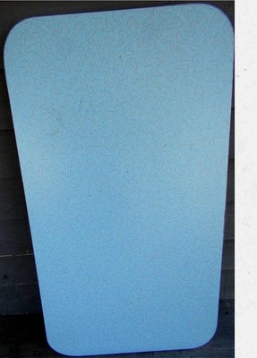 NICE MCM FORMICA 50'' x 20'' BLUE TABLE TOP ONLY w/BLUE SWIRL DESIGN & CHROME EDGE