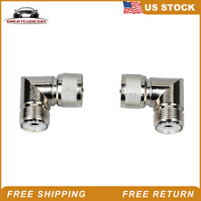 2 Pack UHF PL-259 Male to SO-239 Female Right Angle 90 Degree Adapter Connector