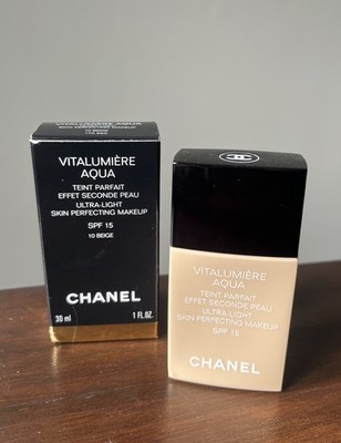 CHANEL VITALUMIERE AQUA Ultra-Light Skin Perfecting Makeup 10 BEIGE 30ml Neu Box