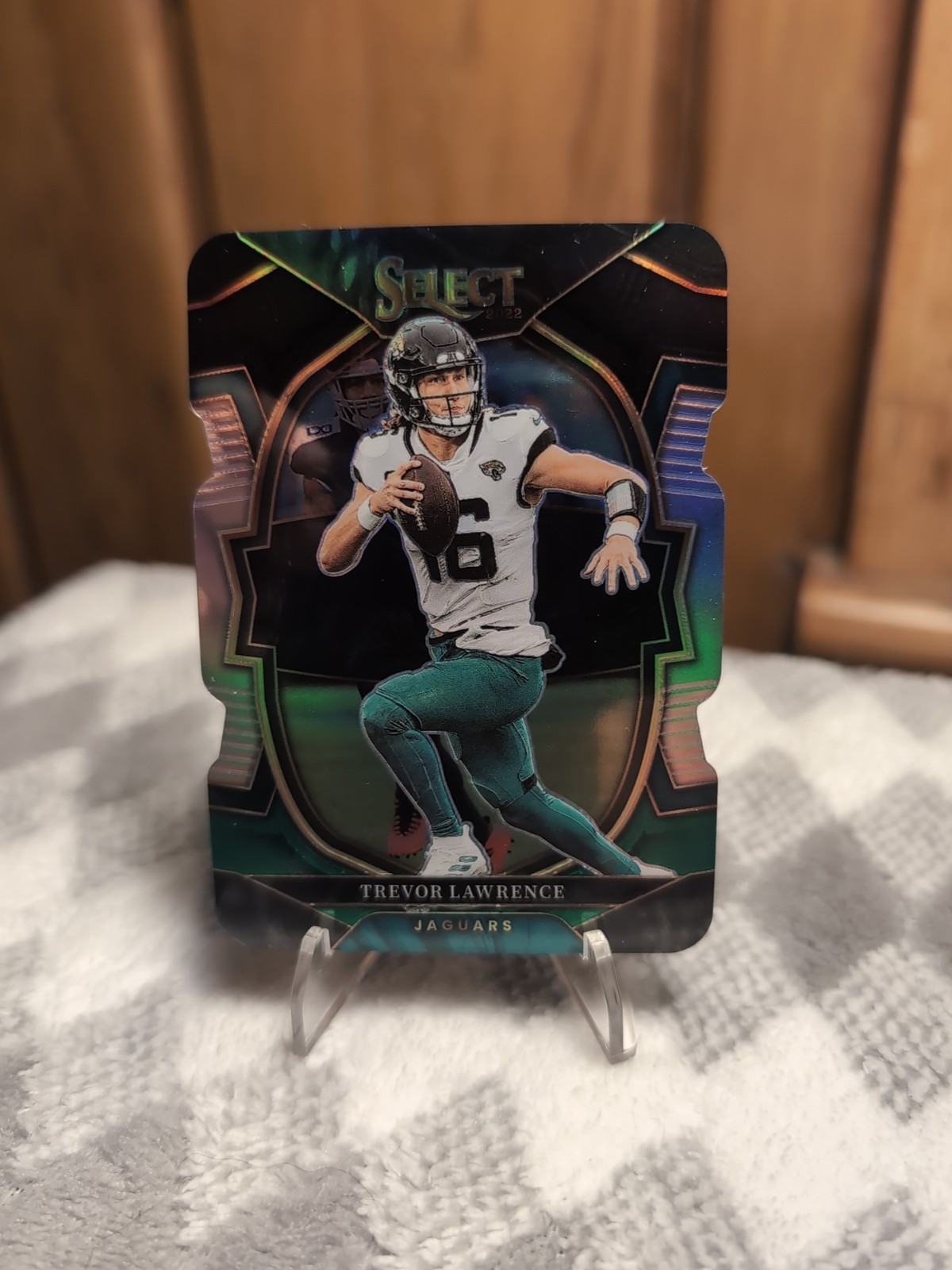 2022 Panini Select - Concourse Trevor Lawrence #41 Black & Green Prizm Die-Cut