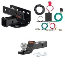 CURT Trailer Hitch Package 2in Receiver, Wiring Harness, 45134 Ball Mount 13493