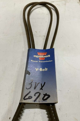 2 Belt Set Optibelt 3VX 670 V-Belt, New Old Stock!