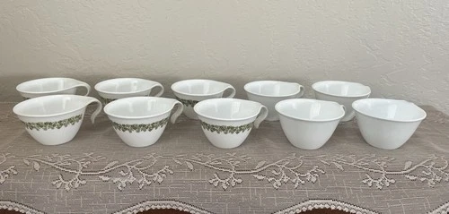 Set of 10 Vintage Corelle Crazy Daisy Spring Blossom Hook Handle Coffee/Tea Cups