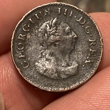 Sharp  1806  Ireland  Farthing  Coin (Copper) - King George III  /  Harp