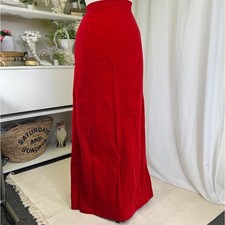Vintage 70s Red The Villager Velvet Maxi Skirt