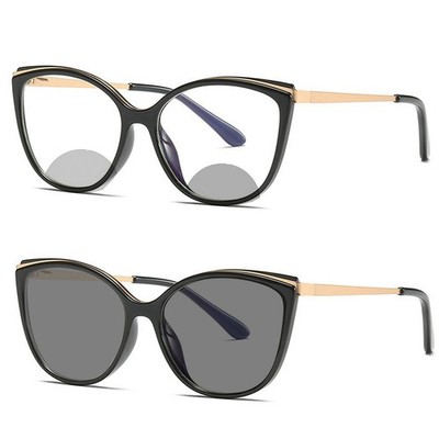 willochra Transition Photochromic bifocal Cat Eye Progressive Medium, Black 