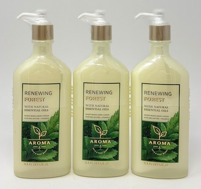 3 BATH & BODY WORKS AROMATHERAPY RENEWING FOREST SAGE MOISTURE LOTION CREAM PUMP
