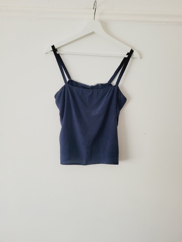 Chloé, Vintage Chloe Marine Seide Camisole Top Gr. S / Cropped / Designer