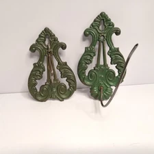 Antique Cast Iron Victorian Merchant Wall Hooks 2 Primitive Farmhouse Wall Decor