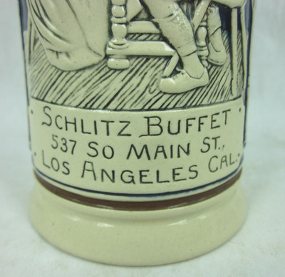 SCHLITZ BUFFET BEER STEIN MUG ½ LITER LOS ANGELES VIERKE & TEPPER