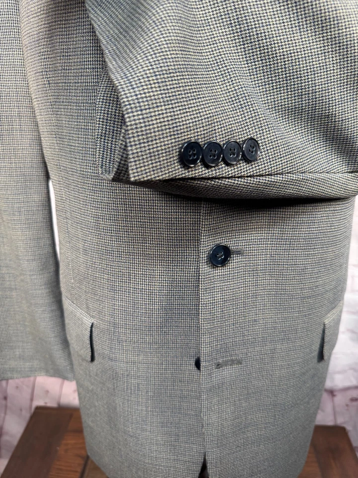 ALFANI Hombres Beige Calce Clásico 3 Botones Lana Traje Abrigo Deportivo Blazer Chaqueta 44R Foto 4 de 4