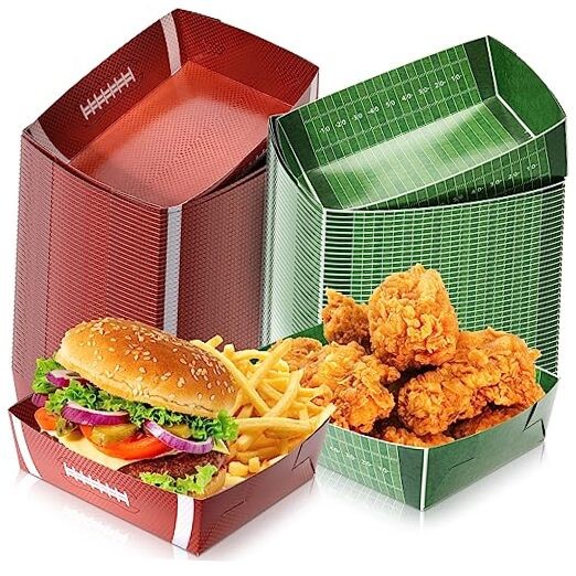 100 Pack Football Party Favors 5 lb Football Paper Trays Large Football