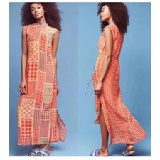 Tanvi Kedia L Anthropologie Sol Patchwork Embroidery Boho Maxi Dress Colorful