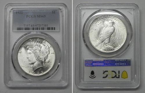 1922 Peace Dollar, PCGS MS65  #7381