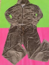 Everlast Velour Tracksuit Set Women  s Medium Hoodie  Pants Brown Chocolate