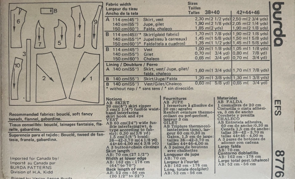 Burda - Sewing Pattern - 8776 - Brand New - Image 2 of 2