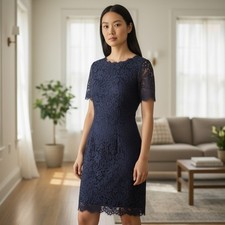 Lauren Ralph Lauren Women's Size 4 Floral Lace Sheath Lined Dress