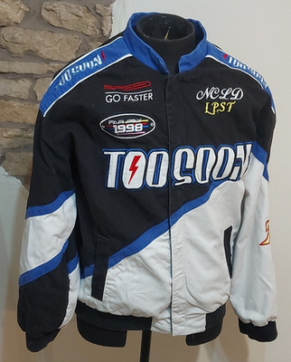 Bershka Vintage Y2K 90's 'Nascar' Style Jacket Too Soon - Large Black/White/Navy