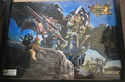 Kaname Fujioka Monster Hunter 4 Ultimate Autographed Signed Poster Capcom