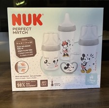 NUK-RARE Perfect Match Baby Bottle Set-Disney Baby Mickey Minnie New-SEALED