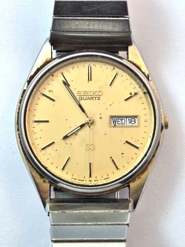 Vintage Seiko Quartz Day/Date Men's Wrist Watch, Vintage Watches