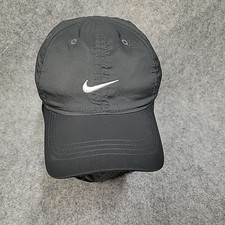 Nike Dri-FIT Hat Boys Toddler Black Swoosh Logo Athletic Strap Back Cap
