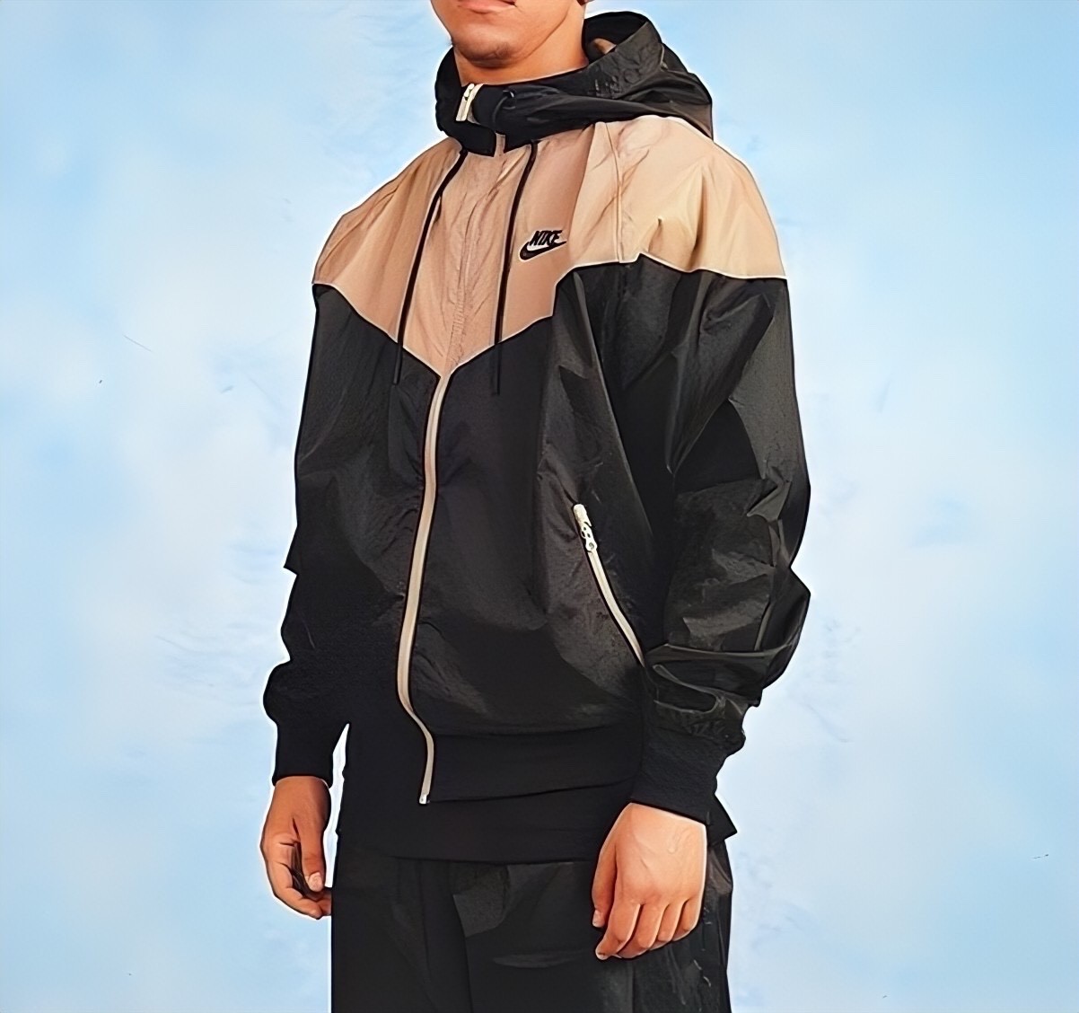 Nike Rare Windrunner Track Suit Jacket Pants Gold Tan Black Nylon Small image 3