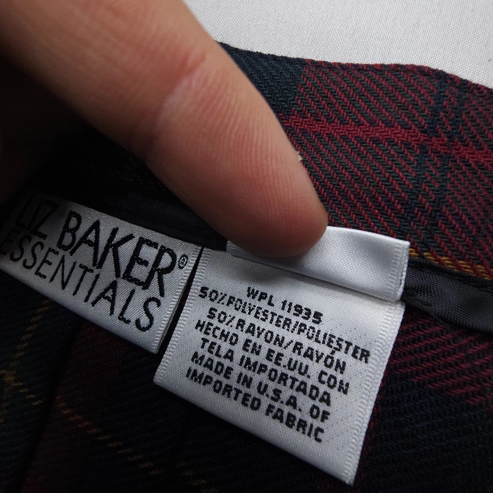 Antiga Saia Liz Baker Plissada Linha A Tamanho 6P Xadrez Academia Fantasia Preppy EUA - Imagem 4 de 4