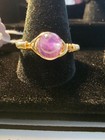 Handmade size 12 wire-wrapped Amethyst rings with Gold-Colored Plated Wire — photo 1