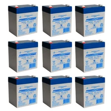 Power-Sonic PS-1250F2 12V 5AH SLA Security Alarm Battery - 9 Pack