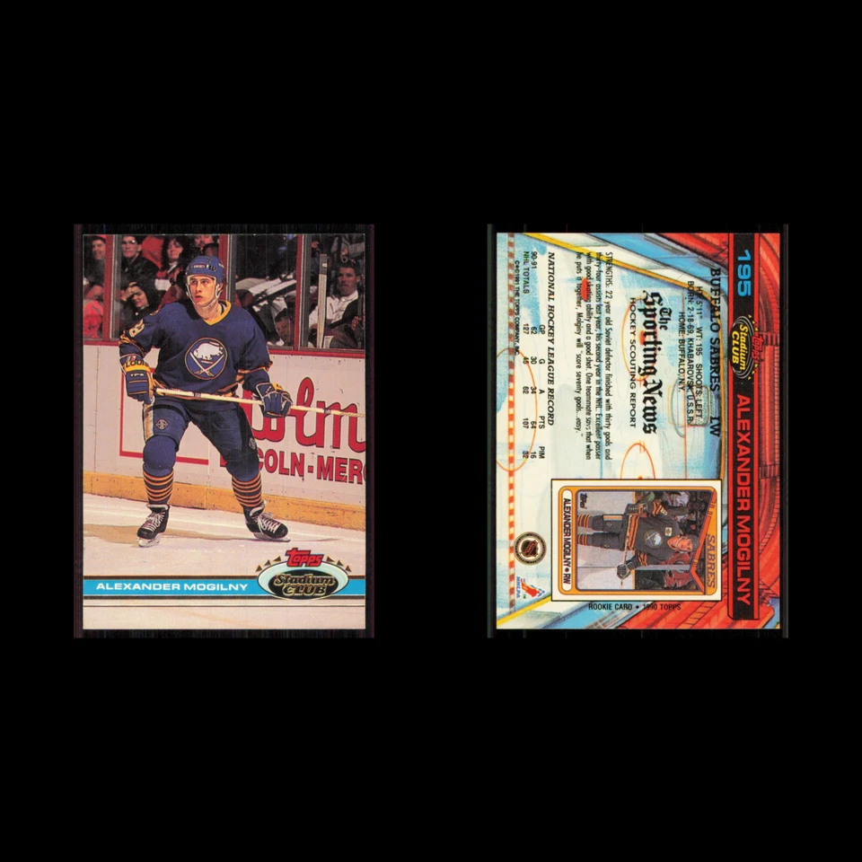 Alexander Mogilny #195 1991 Topps Stadium Club Buffalo Sabres Hockey Card NHL NM - Image 3 of 3