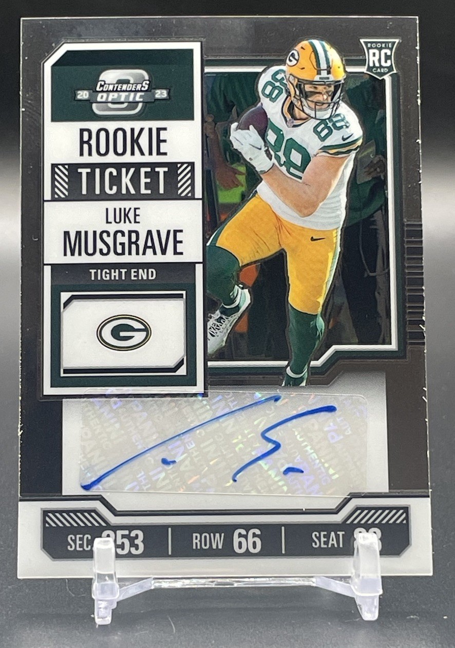 2023 Panini Contenders Optic Rookie Ticket Auto #183 Luke Musgrave Packers