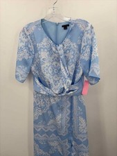 Pre-Owned Ann Taylor Blue Size 4 Long Long Sleeve Dress