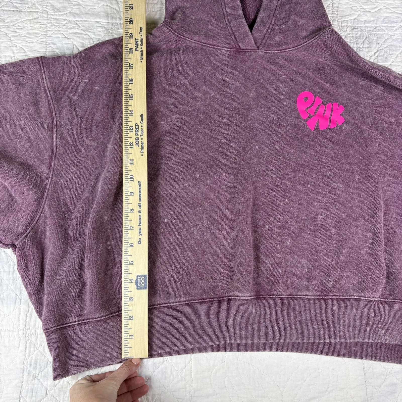 UNDERCOVER ROSA Victoria's Secret Felpa con Cappuccio Donna XL Crop Pullover Felpa Cuore