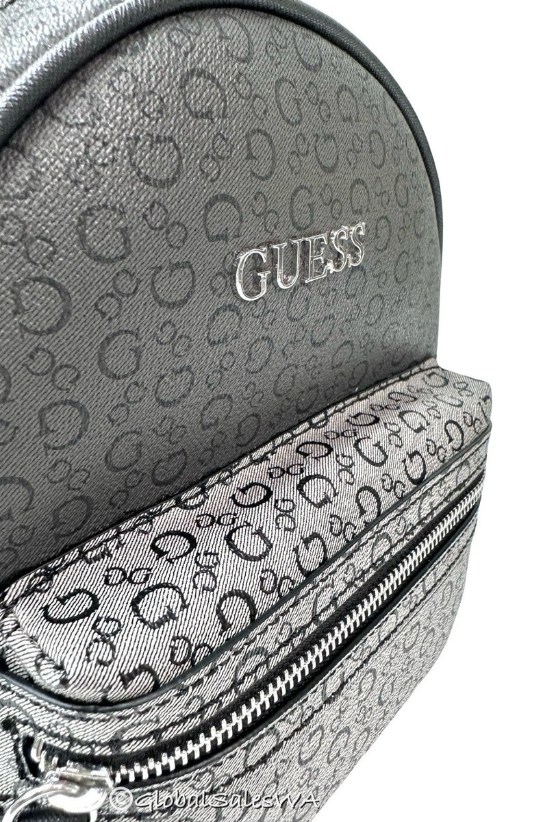 GUESS Decorah Black Coal Logo Small Backpack Travel Bag Faux  display picture 2