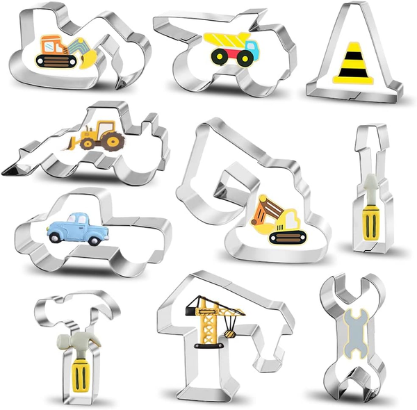Konstruktion Ausstecher, Ausstechform, 10 StüCk Teilig-Bagger Digger Traktor Kek-image