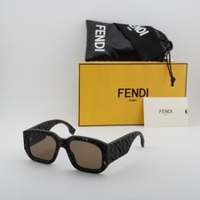 Fendi FE40113I 50E Shiny Blue/Brown 52-19-145 Sunglasses New Authentic