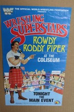Vintage 1985 LJN Wrestling Superstars Rowdy Roddy Piper WWF WWE Toy Poster