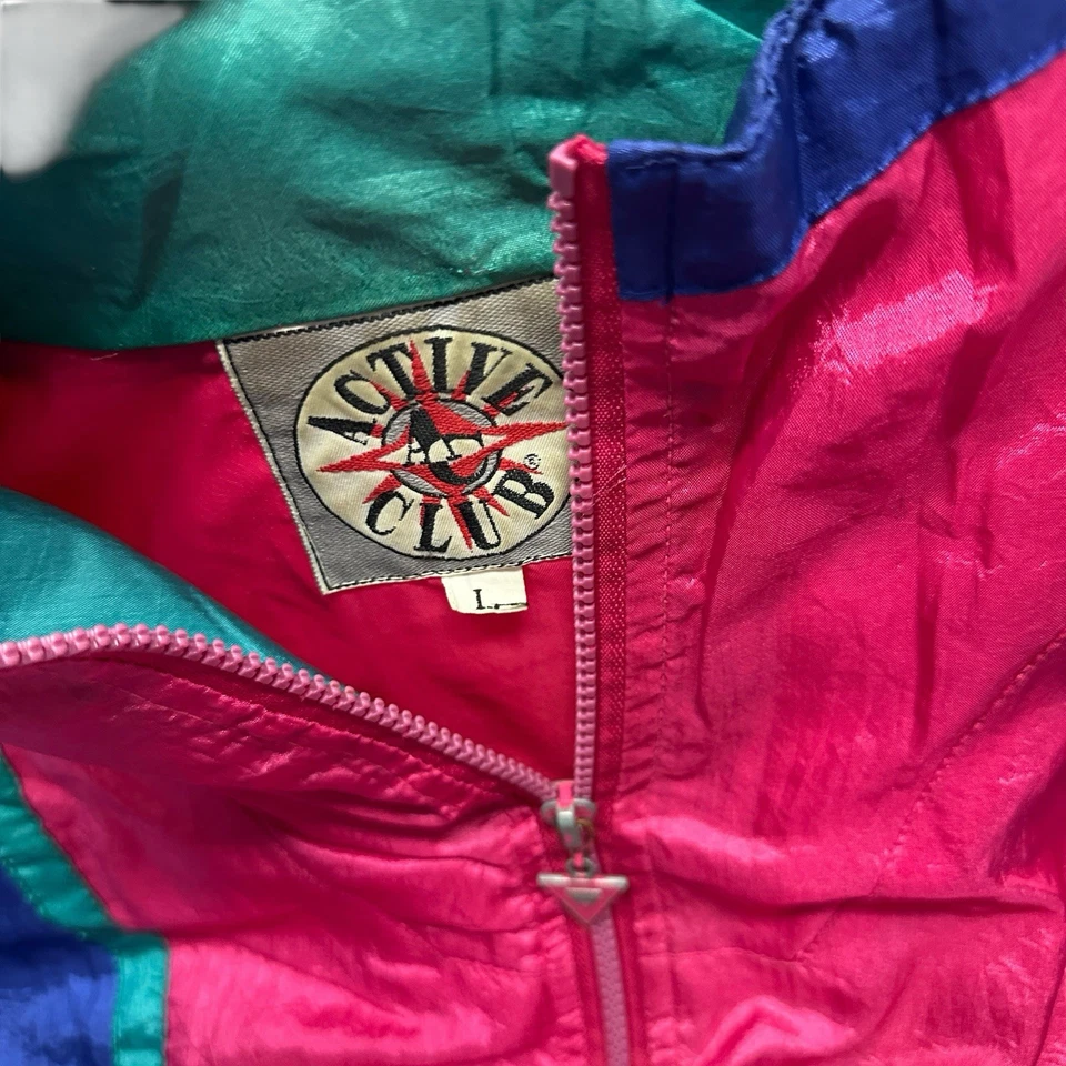Chaqueta colorida retro neón estilo esquí años 90 vintage talla grande para hombre’s Foto 4 de 4