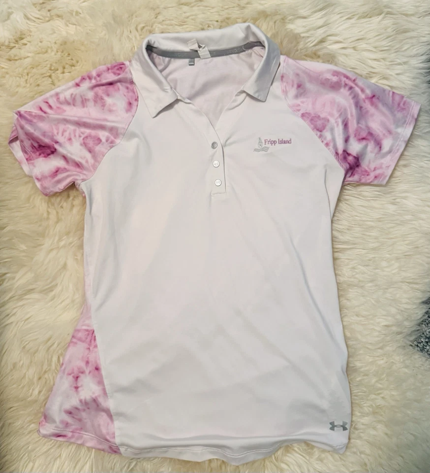 安德玛女式修身 Heat Gear 高尔夫上衣领带染料中号款 #UW1418 — 第 3/3 张图片