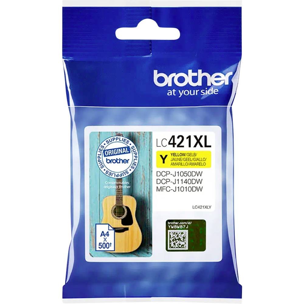 Brother Encre LC-421XLY jaune, idéale pour imprimer les rapports d'activité à la maison