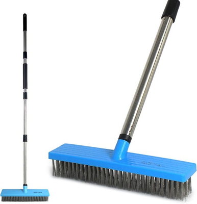 #ad Stainless Steel Wire Broom Deck Scrubber Brush with 55” Adjustable Length Sturdy $31.99