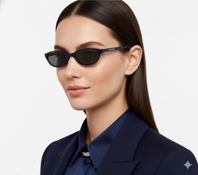 BURBERRY by Safilo Vintage Sonnenbrille oval grau lila blau klein B8301/S silber