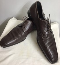 Prada Men Dress Shoe Chocolate Leather Square Toe Lace Up Size 9 EE
