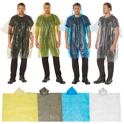 All Weather Emergency Poncho Lightweight Waterproof Pullover Rain Poncho 50''x80''