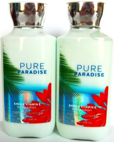 Bath Body Works PURE PARADISE Shea & Vitamin E Body Lotion, 8 fl. oz, NEW x 2
