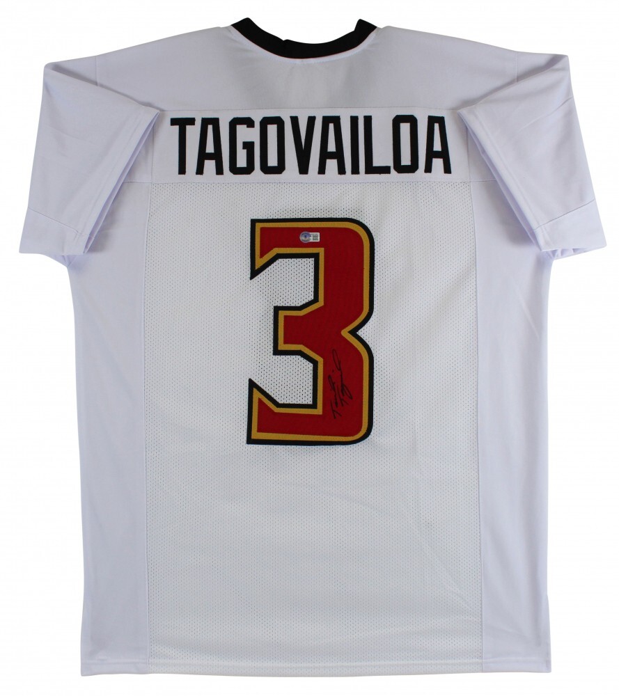 Taulia Tagovailoa Autographed Signed Maryland Terrapins Jersey (Beckett) Tua's Younger Bro 