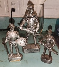 Vintage 1950-60s Medieval Renaissance Plastic Knights 3 Pcs 